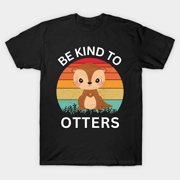 Be Kind to Otters / Be Kind to Others - Funny Otter Pun Kids T-Shirt by amitsurti